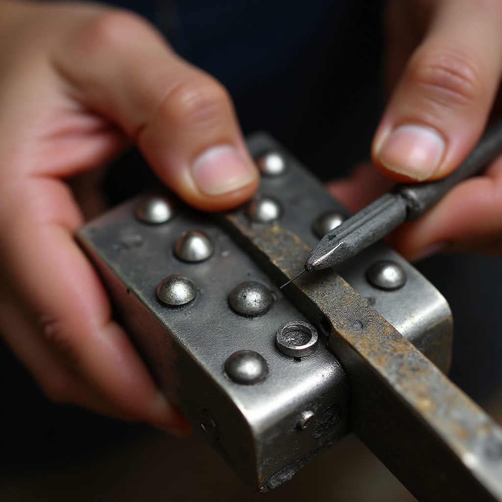 Détail d'un assemblage riveté traditionnel