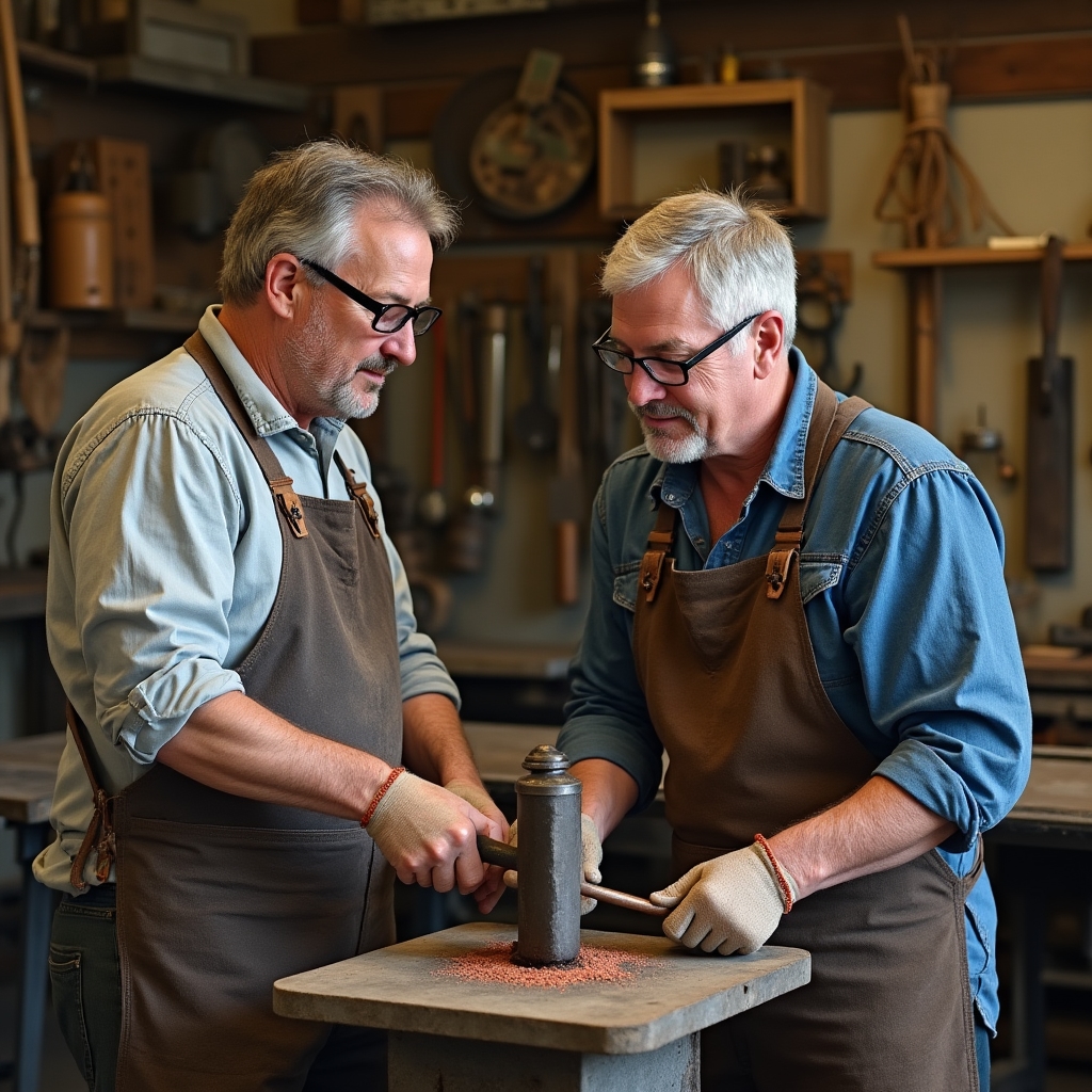 Atelier d'initiation à la forge avec un apprenti forgeron