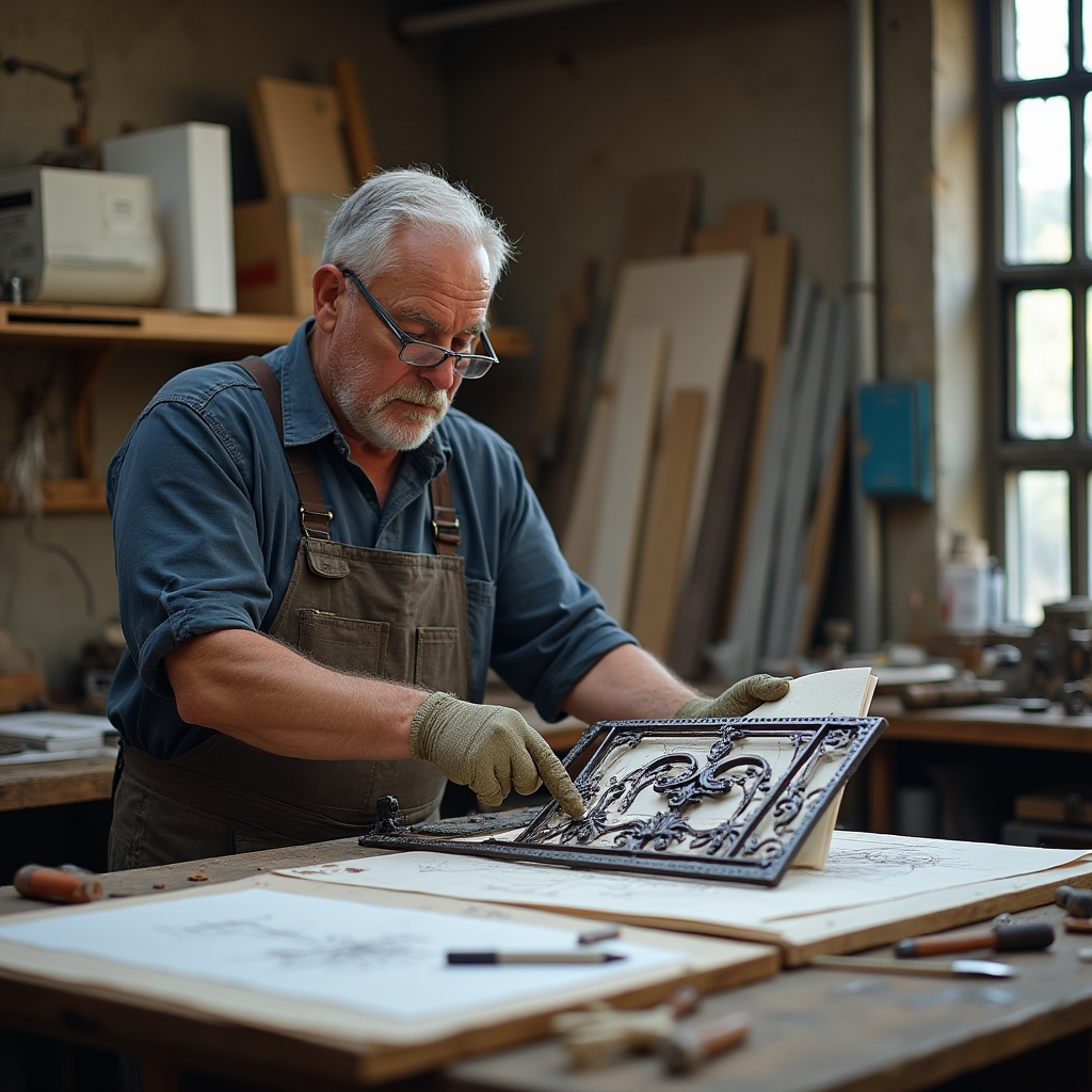 Artisan travaillant sur une commande personnalisée